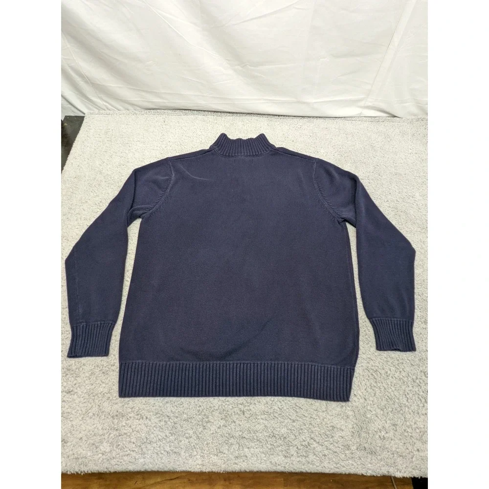 Eddie Bower Quarter‎ Zip Mock Neck Grandpa Core Sweater Navy Blue XLT Fisherman - Picture 11 of 15